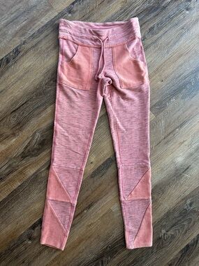 FP Movement by Free People Pink Heathered Drawstring Leggings